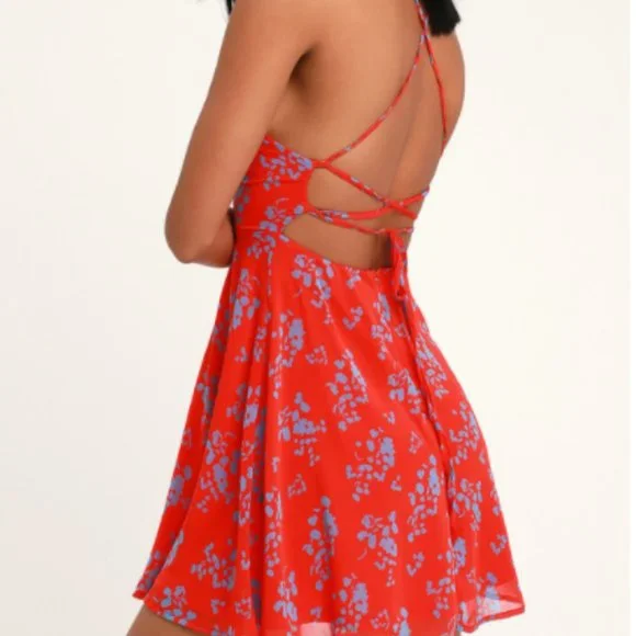 red skater dress lulus Red Skater Dress - Three-Quarter Sleeve Dress - Chic Red Dress